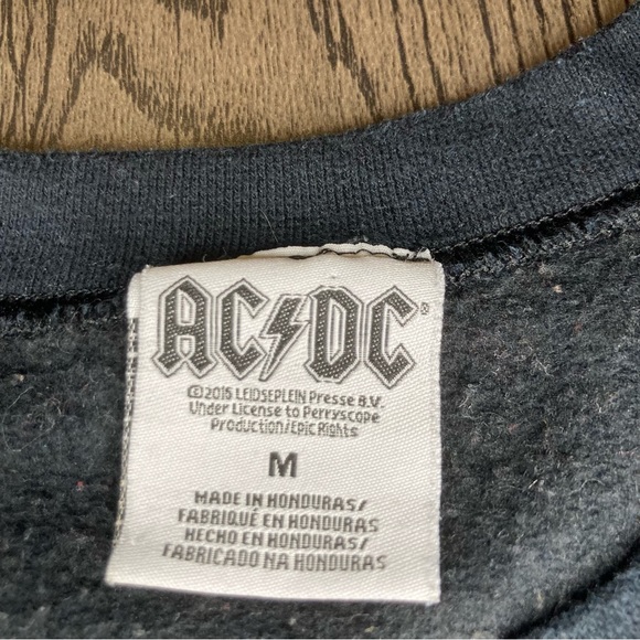 3 for$15 AC/DC Men's Plug Me In Sweatshirt Bleached Tie Dye Sweater Size - Picture 6 of 10